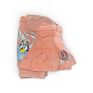Peach Kids Two-Piece Set with Cartoon Character